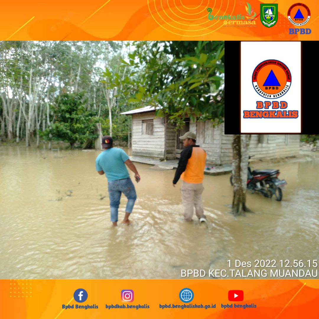 Respone Cepat Turun Kelapangan Tim BPBD Kec. Talang Muandau Terima Laporan Terjadinya Bencana Banjir Di Desa Malibur