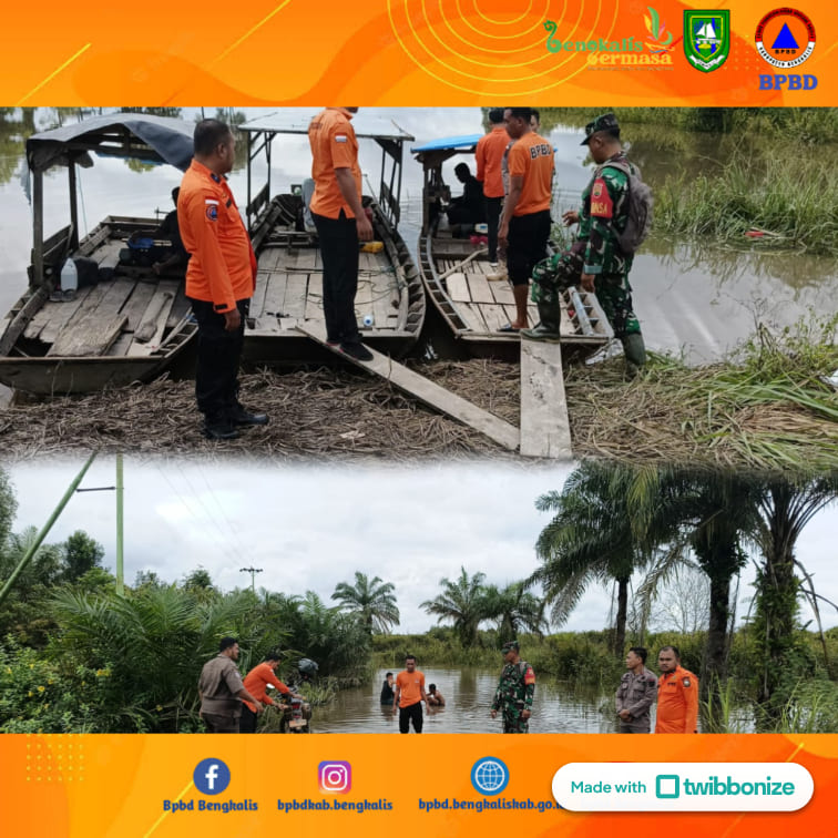 Akses Jalan Jenderal Sudirman Desa Koto Pait Beringin Terendam Banjir BPBD Standby dilokasi lakukan evakuasi